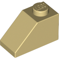 Lego kostka (kostička) 1x2 sklon (šikmá) 45°, béžová (304005, 4113989, 4121972)